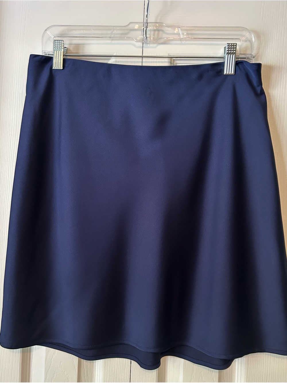J.Crew Factory Mini Bias Slip Skirt Navy Sz M